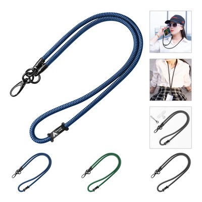 Adjustable Crossbody Phone Lanyard (7mm Nylon, Leather Buckle)