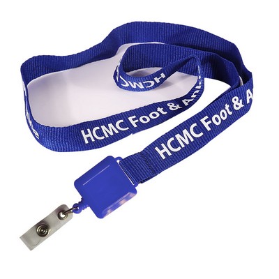3/4 " Polyester Lanyards With Square Economy Badge Reel