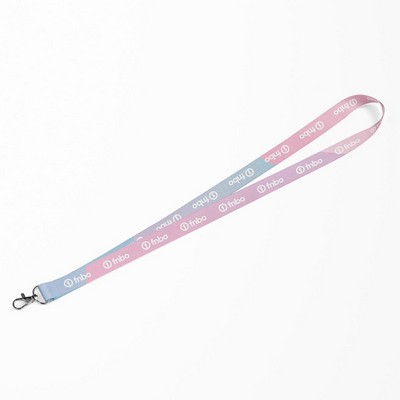 3/4" Full Color Satin Finish Lanyard w/Single Attachment - Standard Production