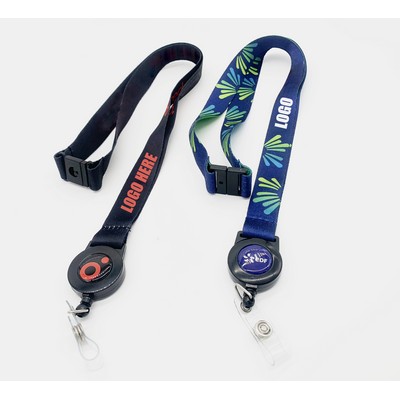 Size Adjustable Retractable Sublimation Badge ID Card Security Reel Lanyard