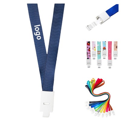 Polyester Lanyard for ID Badge – 17.7" x 0.59" with Locking Clip