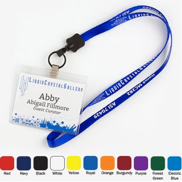 3/4" Nylon Name Tag Lanyard w/ Key Ring (1 Color)