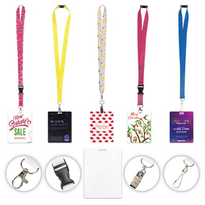 Custom 3/4" Dye-Sublimated Lanyard with PVC ID Holder