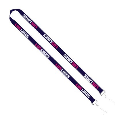 IMPORT Rush 5/8" Dye-Sublimated 2-Ended Lanyard with Dual Sewn Silver Metal Split-Ring