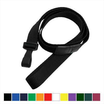 5/8" Flat Blank Lanyard with Breakaway (Wide Plastic J-Hook)