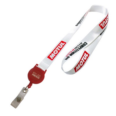1/2" Full Color Lanyards With Retractable Reel Combo