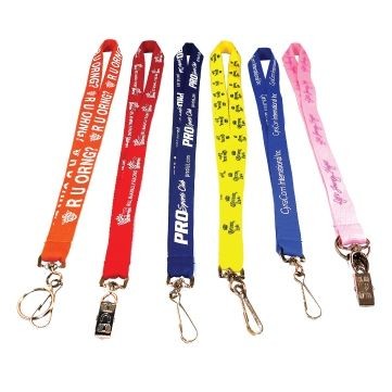 9 days rush Screen Imprinted 3/4" Lanyard w/ J Hook Attachment
