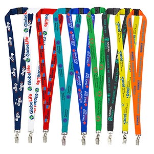 "LASALLE RECYCLED" 3/4" Import Air Ship Recycled RPET Silkscreen Lanyard (OVERSES)
