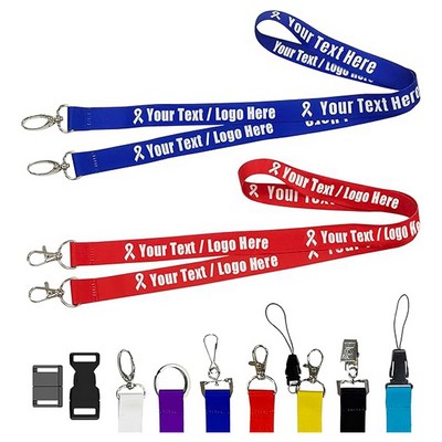 3/4" Polyester Lanyard with Retractable Reel Combo