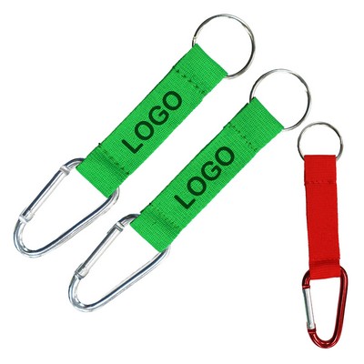 3/4" Carabiner Woven Lanyard with Keyring