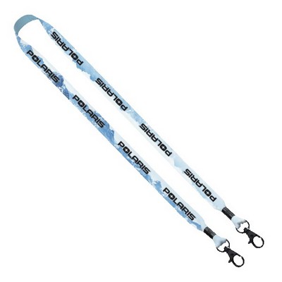3/4" Double Ended Dye-Sublimated Lanyard with Metal Crimp and Metal Lobster