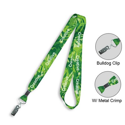 3/4" Full Color Dye-Sub Lanyard W/ Metal Bulldog Clip